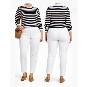 Pendleton White Stretch Cotton Ankle Pants Women 14 Quiet Luxury Minimalist